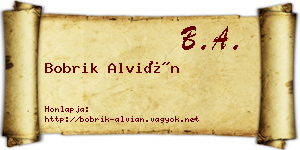 Bobrik Alvián névjegykártya